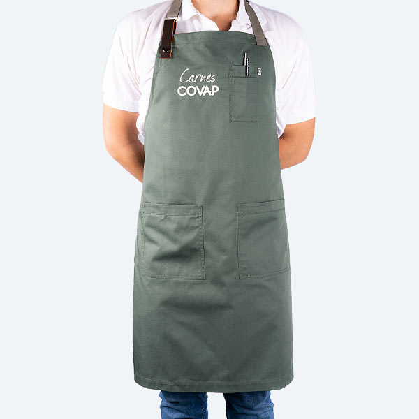 Accesorios :: Accesorios de Carnes :: Delantal cocina logo Carnes COVAP bordado y correa ajustable de cuero