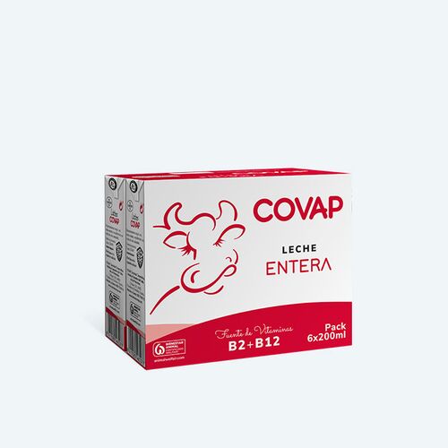 Leche entera COVAP 200ml (Pack 6uds x 5)