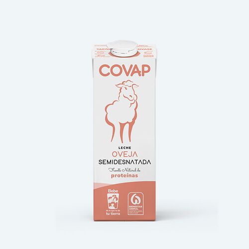 Leche de oveja semidesnatada COVAP 1L (Pack 6uds)