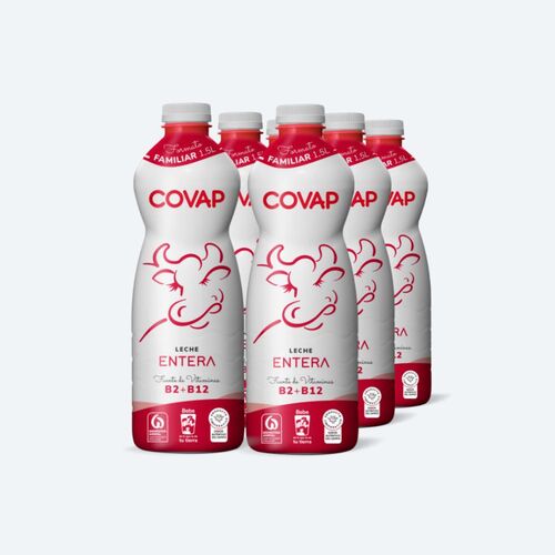 Leche entera COVAP 1,5L (Pack 6uds)
