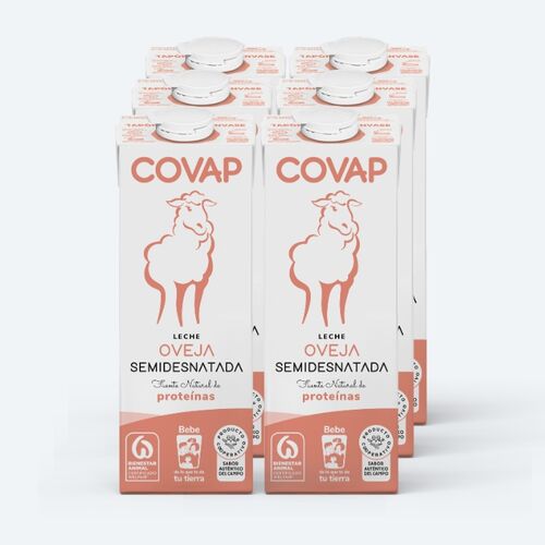 Leche de oveja semidesnatada COVAP 1L (Pack 6uds)