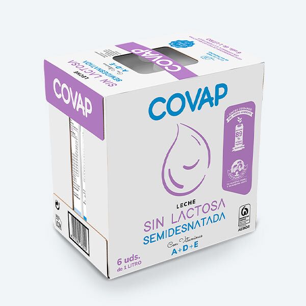 Leche Semidesnatada sin lactosa COVAP | Lácteos COVAP