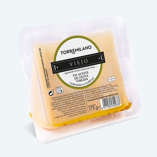 Queso de Leche Cruda de Oveja Viejo en Aceite de Oliva Torremilano