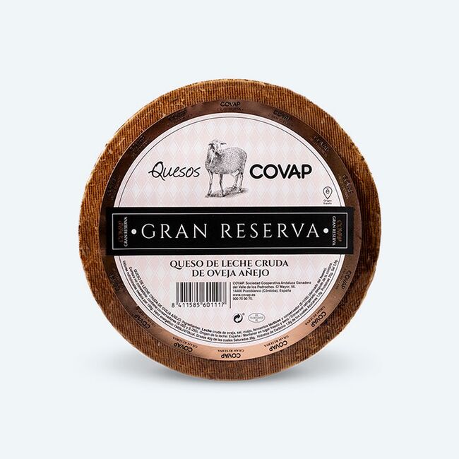 Queso de Leche Cruda De Oveja Añejo Gran Reserva visto desde arriba | Quesos COVAP