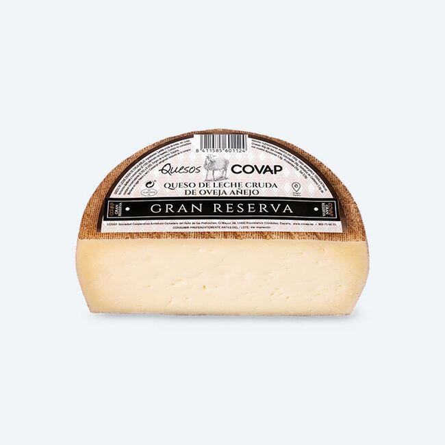 Queso de Leche Cruda De Oveja Añejo Gran Reserva Mitad | Quesos COVAPQueso de Leche Cruda De Oveja Añejo Gran Reserva Mitad | Quesos COVAP