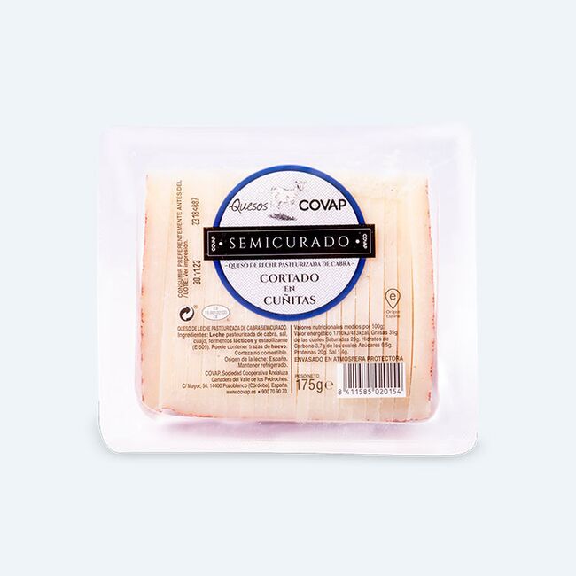 Queso de Leche Pasteurizada de Cabra Semicurado Cortado | Quesos COVAP