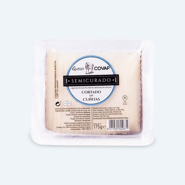 Queso de Leche Pasteurizada de Oveja Semicurado Cortado | Quesos COVAP