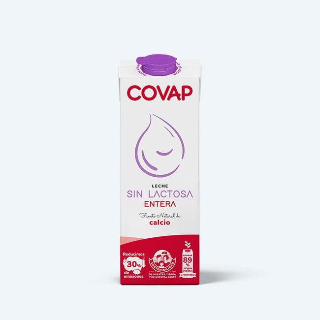 Leche Entera sin lactosa brik 1L | Lácteos COVAP