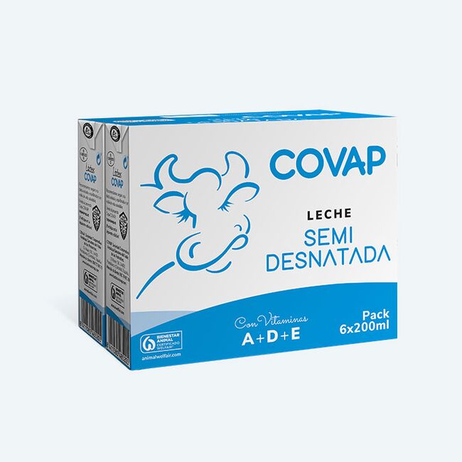 Leche Semidesnatada COVAP 200ml | Lácteos COVAP