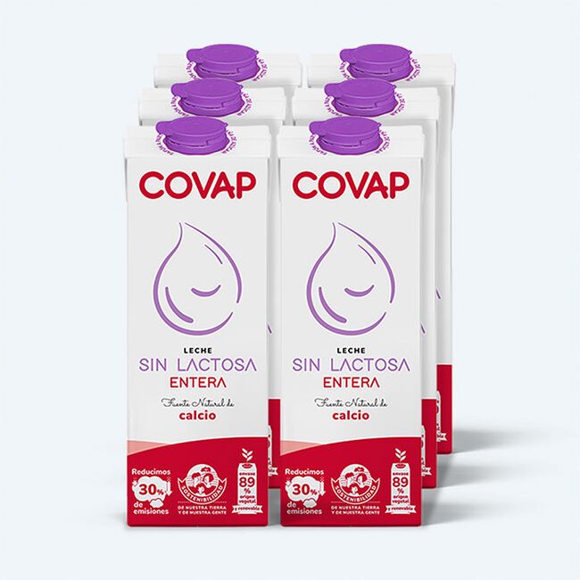Leche Entera sin lactosa briks 1L | Lácteos COVAP