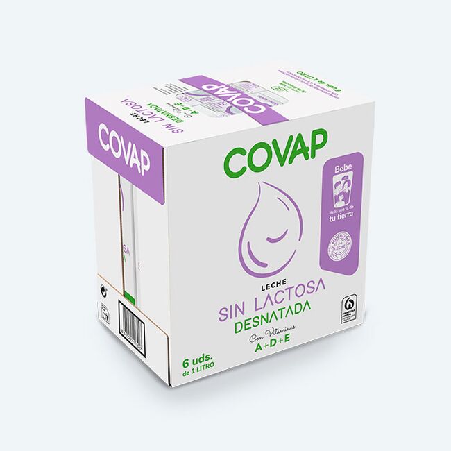 Leche Desnatada sin lactosa brik 1L | Lácteos COVAP