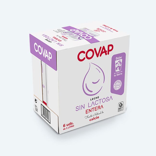 Leche Entera sin lactosa brik 1L | Lácteos COVAP