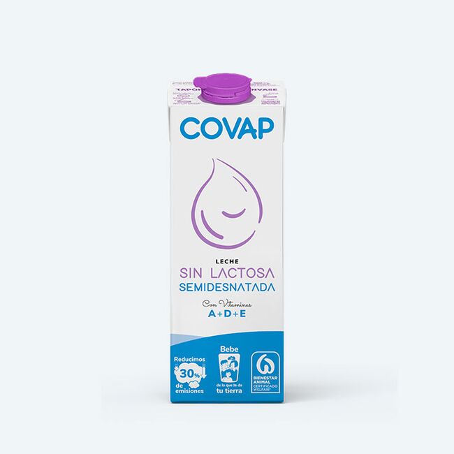 Leche Semidesnatada sin lactosa COVAP | Lácteos COVAP