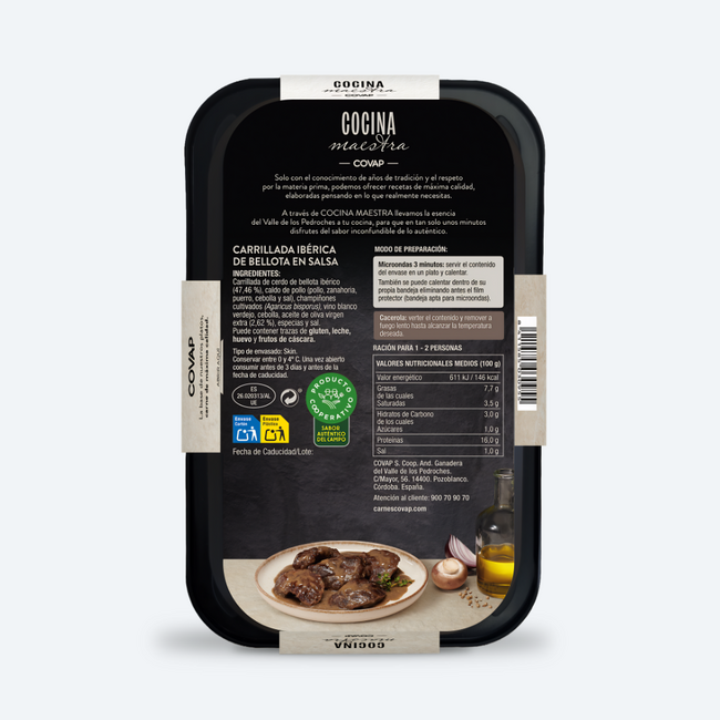 Carrillada ibérica de bellota en salsa | Platos preparados COVAP