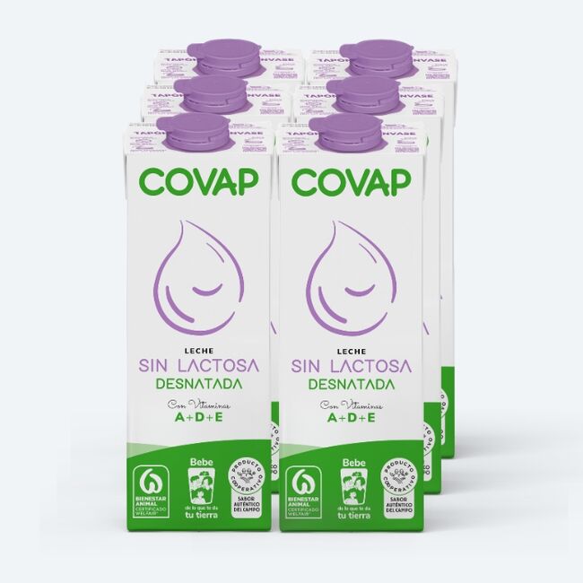 Leche Desnatada sin lactosa brik 1L | Lácteos COVAP