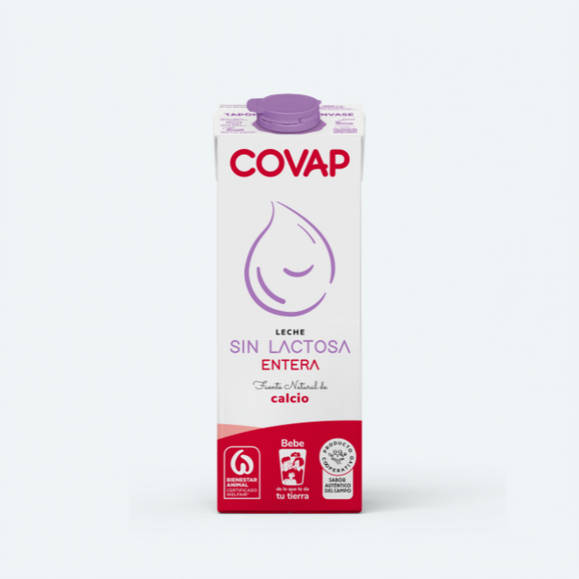Leche Entera sin lactosa brik 1L | Lácteos COVAP