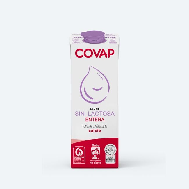 Leche Entera sin lactosa brik 1L | Lácteos COVAP