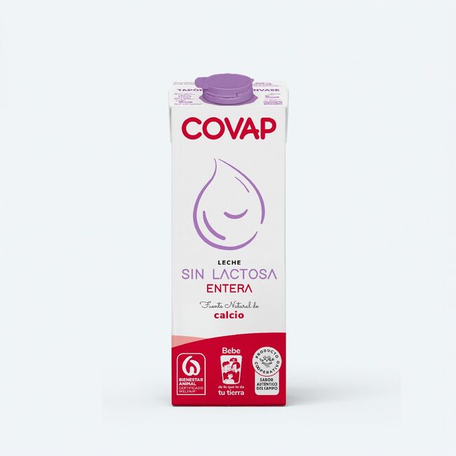 Leche Entera sin lactosa brik 1L | Lácteos COVAP