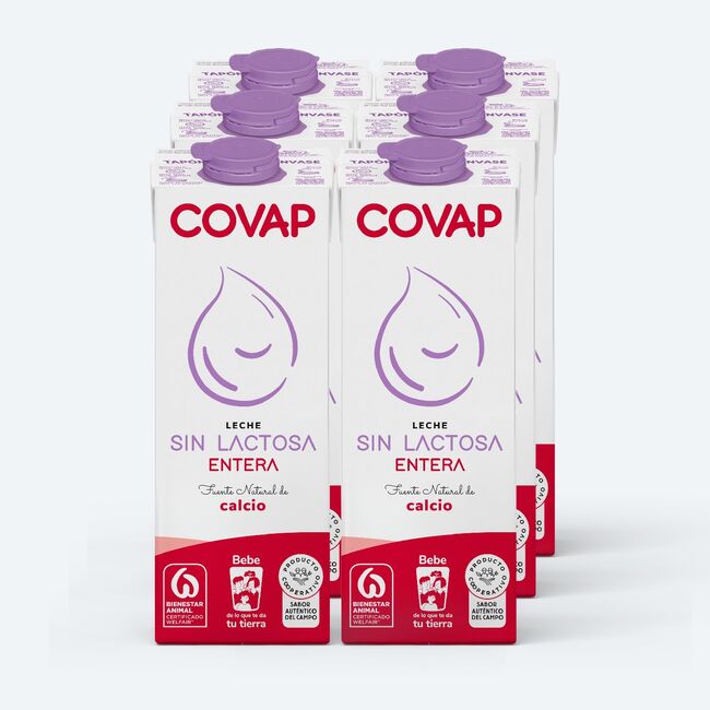 Leche Entera sin lactosa brik 1L | Lácteos COVAP
