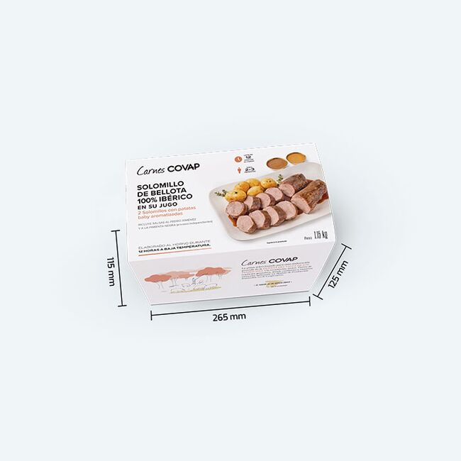 Solomillo de bellota 100% Ibérico en su jugo medidas | Carnes COVAP