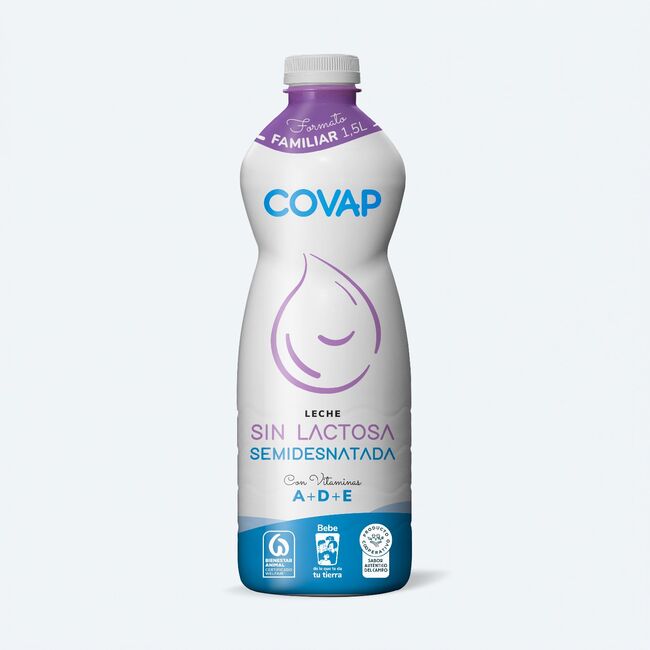 Leche Semidesnatada sin lactosa COVAP 1,5L | Lácteos COVAP