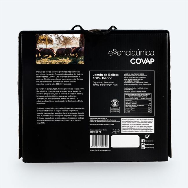 Box Jamón de Bellota 100% ibérico cortado Esenciaúnica reverso